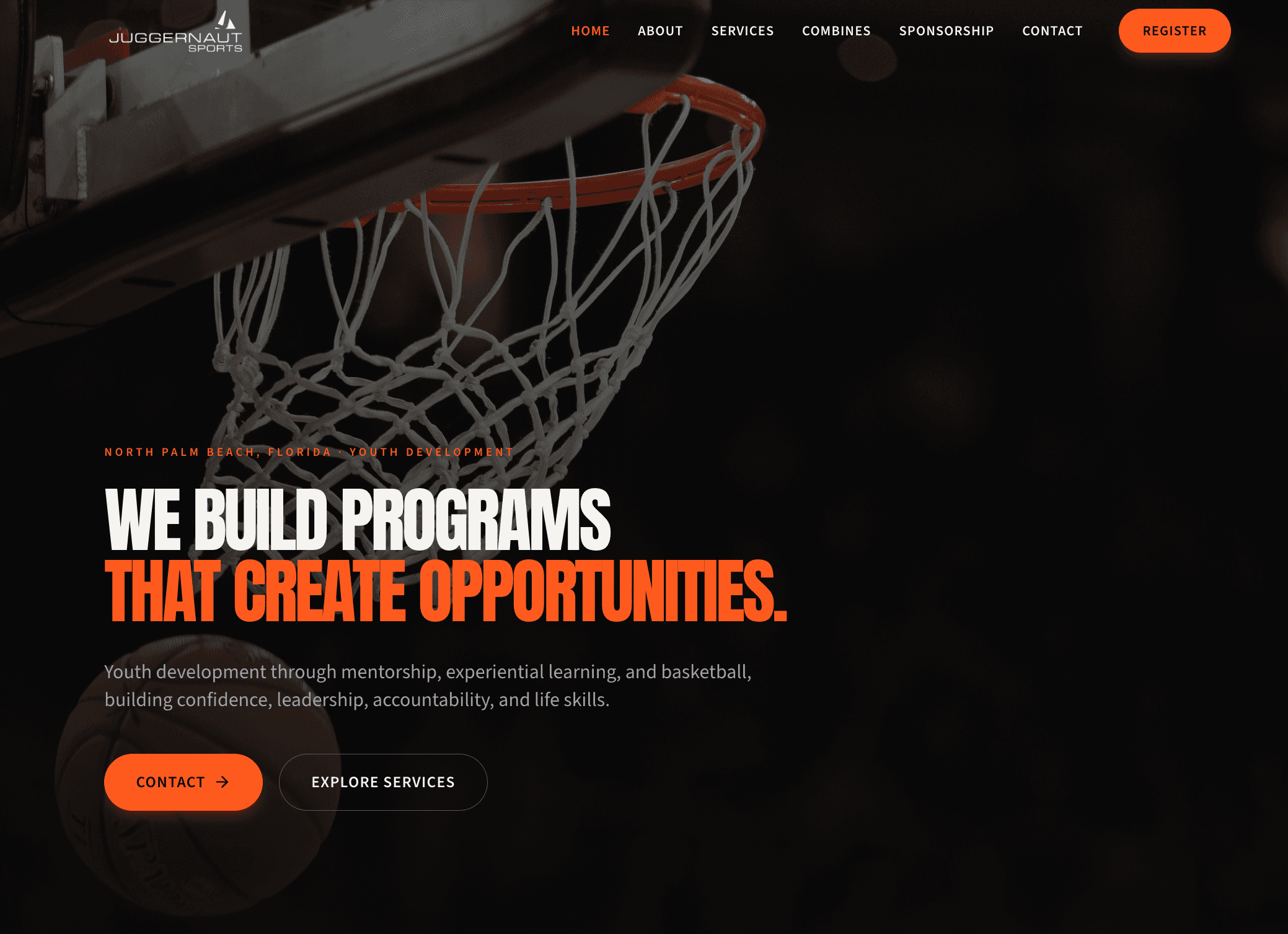 Custom website after redesign