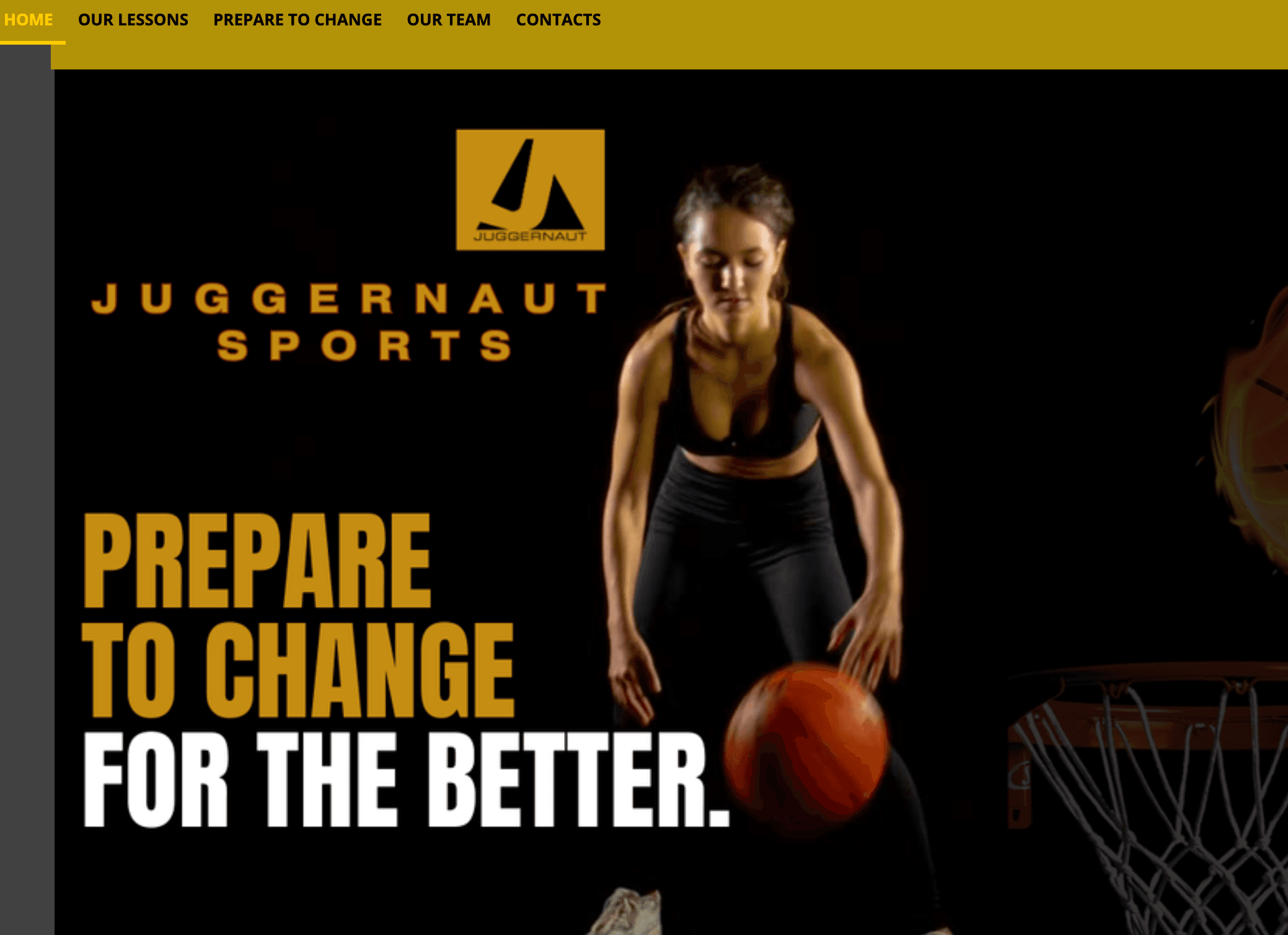 Website before a custom redesign